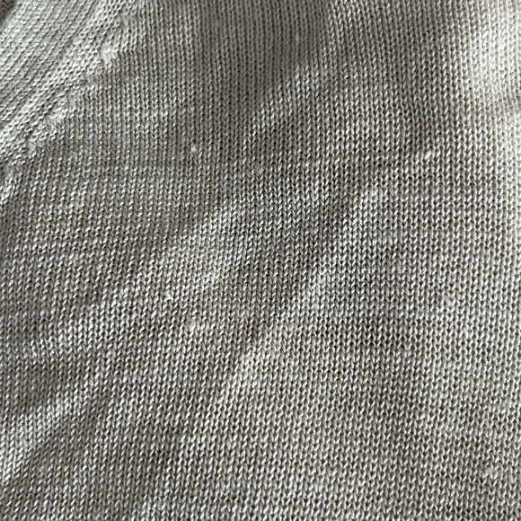 Theory V Neck Linen & Viscose Pullover Knit Top in Beige - Size Small - Picture 5 of 7